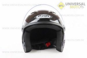 Шолом відкритий+окуляри HF-223 M, ЧОРНИЙ глянець (можливі потертості, дефекти фарбування). FXW (Шоломи / UM3603-V13)