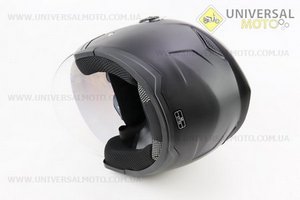 Шолом відкритий+окуляри HF-223 M, ЧОРНИЙ матовий (можливі потертості, дефекти фарбування). FXW (Шоломи / UM3603-V17)