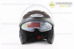 Шолом відкритий+окуляри HF-223 L, ЧОРНИЙ матовий (можливі потертості, дефекти фарбування). FXW (Шоломи / UM3603-V18)