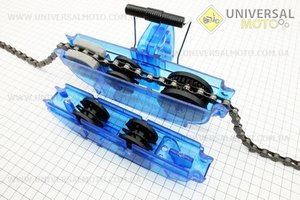 Мийка ланцюга з ручкою, 4 очищаючі ролика, велика, синя SBT-791. SPELLI (Велоінструмент / UM4036-V45)