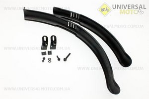 Щитки пластмассовые 26" MTB длинные к-кт, черные SMG-613