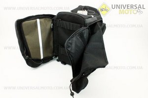 Сумка трансформер на багажник, раскладные боковые карманы, светоотражающие полосы,черно-серая SCB-302