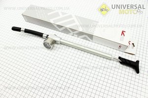 Насос алюмінієвий високого тиску 300 psi/20 bar з манометром, для повітряних амортизаторів та виделок, D-PUMP. Kind Shock (Велоінструмент / UM4039-V25)