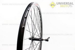 Колесо 26" переднее MTB "капля" обод алюминиевый, втулка 14Gx36H в сборе, крепл. ексцентрик "ZX Gravity"