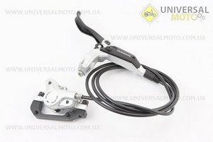 Гальмо дискове гідравлічне заднє (адаптер F180/R160мм), сірий BR-M447 + BL-M445 (ліва ручка). SHIMANO (Запчастини SHIMANO / UM4040-V77)