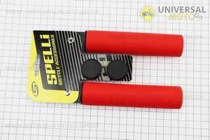 Рукоятки керма 130мм, силіконові комплект, червоні SBG-6108. SPELLI (Велозапчастини / UM4066-V07)