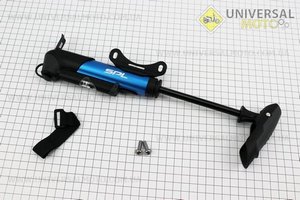 Насос алюмінієвий з вузьким манометром, Т-ручкою, синій SPM-1961A. SPELLI (Велоінструмент / UM4071-V84)