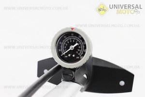 Насос ручний "підлоговий" алюмінієвий з мано метром 160 psi / 11 bar, під штуцера Schrader & Presta, GF-31. GIYO (Інструменти / UM4072-V12)