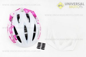 Шлем велосипедный M (55-61 см) съемный козырек, 10 вент. отверстия, системы регулировки по размеру Divider и Run System SRS, бело-розовый SBH-4000. SPELLI (Велоэкипировка / UM4080-V29)