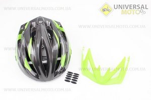 Шлем велосипедный L (59-65 см) съемный козырек, 10 вент. отверстия, системы регулировки по размеру Divider и Run System SRS, черно-зеленый SBH-4000. SPELLI (Велоэкипировка / UM4080-V33)