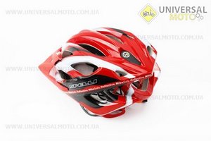 Шлем велосипедный M (55-61 см) съемный козырек, 16 вент. отверстия, системы регулировки по размеру Divider и Run System SRS, красно-белый SBH-5500. SPELLI (Велоэкипировка / UM4080-V54)