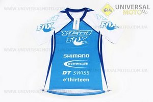 Футболка (Джерсі) чоловіча M-(Polyester 100%), короткі рукави, вільний крій, біло-синя, НЕ оригінал. FOX (Мотоекіпировка / UM4081-V37)