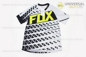 Футболка (Джерсі) чоловіча M-(Polyester 100%), короткі рукави, вільний крій, сіро-чорна, НЕ оригінал. FOX (Мотоекіпировка / UM4081-V42)