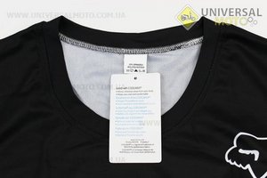 Футболка (Джерсі) чоловіча L-(Polyester 80% / Spandex 20%), короткі рукави, вільний крій, чорно-сіра, НЕ оригінал. FOX (Мотоекіпировка / UM4081-V55)