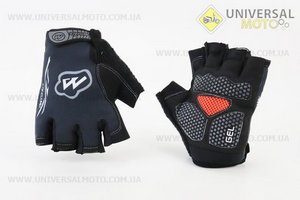 Рукавички без пальців XL чорно-білі, з гелевими вставками під долоню MYSPACE. Китай (Велоекіпировка / UM4081-V79)