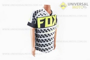 Футболка (Джерсі) чоловіча M-(Polyester 100%), короткі рукави, вільний крій, сіро-чорна, НЕ оригінал, тип 2. FOX (Мотоекіпировка / UM4082-V29)