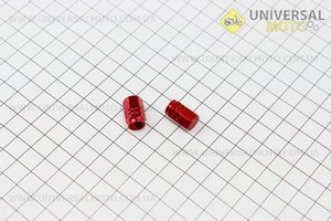 Ковпачок ніпелю "ШЕСТИГРАННИК", алюмінієвий, червоний 2 штуки. Китай (Різне / UM4094-V09)