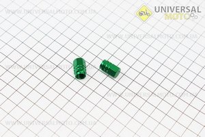 Ковпачок ніпелю "ШЕСТИГРАННИК", алюмінієвий, зелений 2 штуки. Китай (Різне / UM4094-V11)