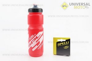 Фляга пластикова 800мл, з захисною кришкою, червоно-біла SWB-528-L. SPELLI (Велоаксесуари / UM4095-V45)