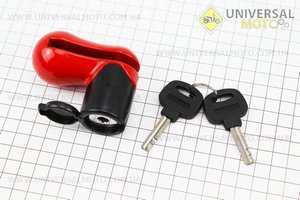 Замок протиугінний на гальмівний диск під ключ, червоно-чорний TY115. Tonyon (Велоаксесуари / UM4096-V88)