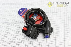 Замок протиугінний тросовий 1200х12мм під ключ, крепл. за трубу сидіння, TY588E. Tonyon (Протиугонки / UM4097-V28)