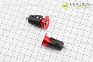 Заглушки керма, алюмінієві, червоні комплект. Китай (Велозапчастини / UM4098-V09)