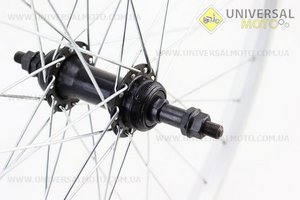 Колесо 26 "заднє МТВ обід алюмінієвий, втулка 14Gх36Н чорна в зборі, під вольнобег, кріплення гайка. Китай (Велоколеса / UM4116-V15)