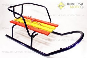 Санки "СНЕГОВИК"- синие + спинка, от 10шт