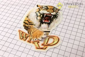 Наклейка ЗВЕРЬ средняя - "Тигр желтый"