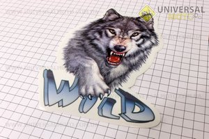Наклейка ЗВЕРЬ большая - "Волк"