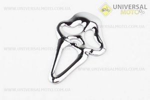 Наклейка шильдык "Маска привидение" хром 8х5,5, 4720А. Китай (Полиграфия / UM5022-V18)