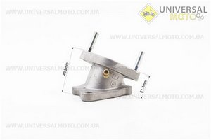 Kinlon JL150-70C Патрубок карбюратора (метал) "високий". Китай (Запчастини на мотоцикл Loncin / UM5070-V49)