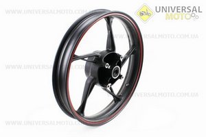 Loncin- JL200 - 68A Диск задній литий 2,15-17 ", чорний з червоною смугою (вісь 15мм). Китай (Запчастини на мотоцикл Loncin / UM5070-V59)