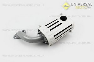 Глушник R180NM (з коліном 2 отвори). Viper (Запчастини на мотоблок з двигуном 175 та180N / UM6030-V02)