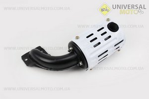 Глушник R180NM (з коліном 2 отвори). Viper (Запчастини на мотоблок з двигуном 175 та180N / UM6030-V02)