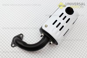 Глушник R180NM (з коліном 2 отвори). Viper (Запчастини на мотоблок з двигуном 175 та180N / UM6030-V02)