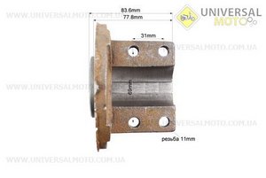 Маточина колеса d=39мм, 4 отвори 6,00-12. Китай (Запчастини на мотоблок з двигуном 175 и 195N / UM6030-V17)