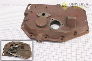 Крышка блока двигателя правая (со стороны заводного рычага), длинная, 12 отверстия , чугунная R180NM. Китай (Мотоблочный двигатель 175/180N / UM6030-V20)