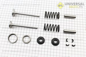 Клапан впускний (h-97; D-32; d-7), випускний (h-97; D-27; d-7) комплект 14шт у зборі R175A/R180NM. Viper (Запчастини на мотоблок з двигуном 175 та180N / UM6030-V74)