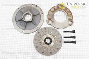 Зчеплення - Диск фрикційний, притискної, кришка торцева комплект 3 штуки. Китай (Запчастини на мотоблок з двигуном 175 и 195N / UM6041-V89)