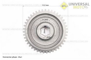 КПП - Шестерня відома 1-й / зад передачі (відбору мощ. На редуктор фрези) 101-2 Z = 43. Китай (Запчастини на мотоблок з двигуном 175 и 195N / UM6041-V90)