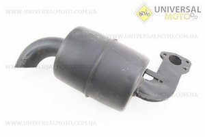 Глушник R195NM (з коліном 3 отвори) (можлива присутність подряпин). Китай (Запчастини на мотоблок з двигуном 190 и 195N / UM6042-V13)