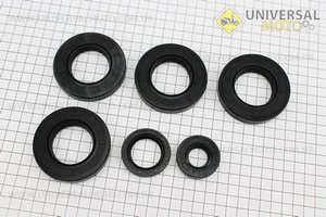 КПП - Сальники комплект 6шт (20x40x8, 30x45x8, 40x70x12-4шт) редуктору 101-2, чорні. TATA (Запчастини на мотоблок з двигуном 175 и 195N / UM6047-V22)