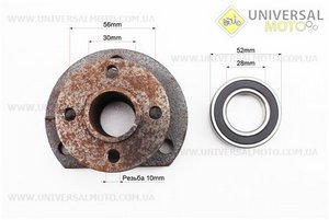 Вал первинний редуктору фрези L = 252мм, d=22/28/35/34/25мм, в зборі 5 деталей ZUBR - Q12E NEW. Китай (Запчастини на мототрактор / UM6080-V24)