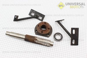 Вал первинний редуктору фрези L = 252мм, d=22/28/35/34/25мм, в зборі 5 деталей ZUBR - Q12E NEW. Китай (Запчастини на мототрактор / UM6080-V24)