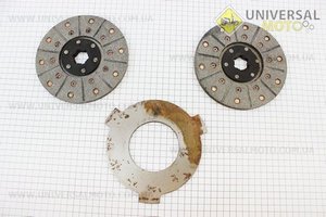 Диск фрикционный 2 штуки + диск промежуточный комплект . Китай (Мототрактор / UM6080-V85)