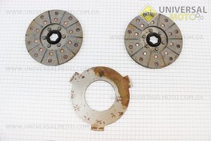 Диск фрикционный 2 штуки + диск промежуточный комплект . Китай (Мототрактор / UM6080-V85)