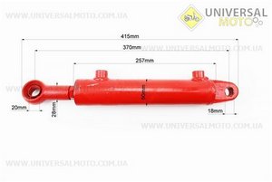 Цилиндр гидравлический Тип №2. Китай (Мототрактор / UM6080-V87)