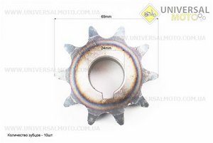 Зірка двухрядна 630-10T-2 d = 24мм V1100. Китай (Запчастини на мототрактор / UM6081-V30)