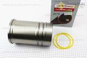 Гільза циліндра ZH1105 (H=204мм, Øпоршня=105мм, Øвенца=128мм, Øверх.пояс=122мм, Øниж.пояс=120мм). Viper (Запчастини на мінітрактор з двигуном ZS1100 / UM6101-V14)